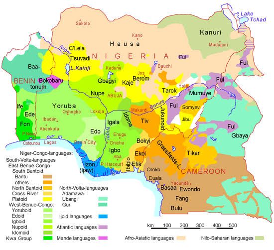 Nigeria ethnic map